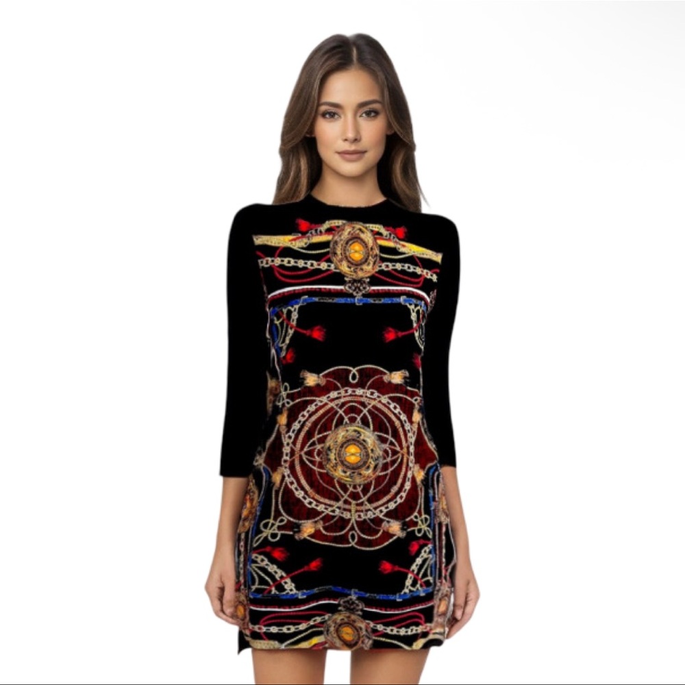 Zara Goth Geometric Gothic Basic Tunic Dress - image 2